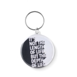 Keyring with button, Ø 44 mm white colour fourth view