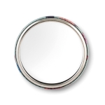 Badge with mirror on the back, Ø 75 mm matt silver colour ninth view