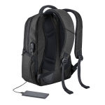 Waterproof laptop backpack with MicroUSB port 17'' black colour