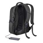 Waterproof laptop backpack with MicroUSB port 17'' black colour third view