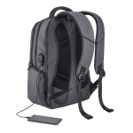 Waterproof laptop backpack with MicroUSB port 17'' grey colour third view