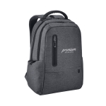 Waterproof laptop backpack with MicroUSB port 17'' grey colour