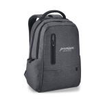 Waterproof laptop backpack with padded backrest, 17'' grey colour image with logo