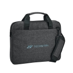 Laptop bag 600D HD with padded main compartment, 14” dark grey colour image with logo