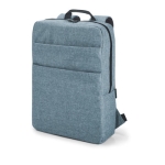 Padded laptop backpack made of polyester, 15.6'', GreyLine light blue colour