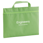 Trade fair bag non-woven fabric and carrying handle light-green colour image with logo