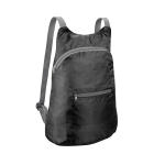 Foldable ripstop sports backpack with front pocket black colour