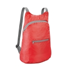 Foldable ripstop sports backpack with front pocket red colour