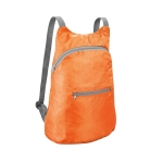 Foldable ripstop sports backpack with front pocket orange colour