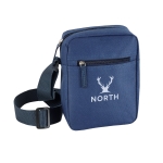 Practical shoulder travel bag, Lowlands blue colour image with logo