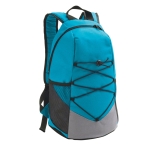 Hiking backpack 600D with mesh side pockets light blue colour