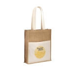 Jute bag with side compartment, 240 g/m2, Yute Pocket natural colour image with logo