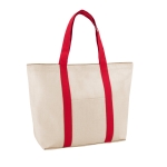 Cotton beach bag with magnetic closure, 280 g/m2 red colour