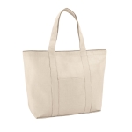 Cotton beach bag with magnetic closure, 280 g/m2 natural colour