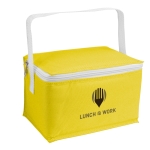 Cooler bag with space for 6 cans, Polar yellow colour image with logo