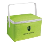 Cooler bag with space for 6 cans, Polar light-green colour image with logo