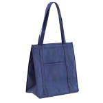 Non-woven cooler bag with long handles, 80 g/m2, Shopper blue colour