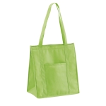 Non-woven cooler bag with long handles, 80 g/m2, Shopper light-green colour