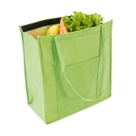 Non-woven cooler bag with long handles, 80 g/m2, Shopper light-green colour third view