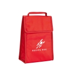 Foldable cooler bag non-woven fabric, 80 g/m2, Break red colour image with logo