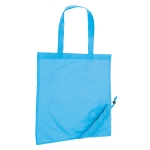 Shopping bag made of 190T polyester, Raspberry light blue colour