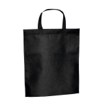 Affordable non-woven bag with short handles, 80 g/m2 black colour