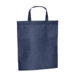 Affordable non-woven bag with short handles, 80 g/m2 blue colour