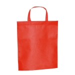 Affordable non-woven bag with short handles, 80 g/m2 red colour