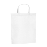 Affordable non-woven bag with short handles, 80 g/m2 white colour