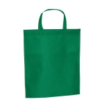 Affordable non-woven bag with short handles, 80 g/m2 green colour