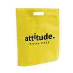 Non-woven bag in vibrant colours, 80 g/m2, Gallery yellow colour image with logo