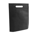 Non-woven bag with die-cut handle, 80 g/m2, Minimart black colour