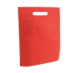 Non-woven bag with die-cut handle, 80 g/m2, Minimart red colour