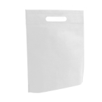 Non-woven bag with die-cut handle, 80 g/m2, Minimart white colour