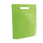 Non-woven bag with die-cut handle, 80 g/m2, Minimart light-green colour