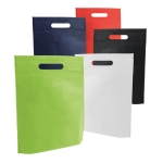 Non-woven bag with die-cut handle, 80 g/m2, Minimart various colours