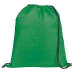 Drawstring bag with reinforced corners, 210D green colour first view