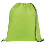 Drawstring bag with reinforced corners, 210D light-green colour first view