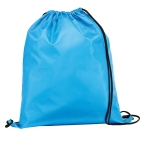 Drawstring bag with reinforced corners, 210D light blue colour first view