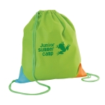 Colourful gym bag for children non-woven, 80g/m² light-green colour image with logo