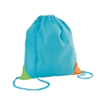 Colourful gym bag for children non-woven, 80g/m² light blue colour