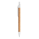 Eco-friendly ballpoint pen cork & aluminium blue ink natural colour