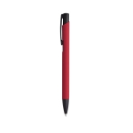 Metal ballpoint pen with coloured body and black ink red colour