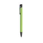 Metal ballpoint pen with coloured body and black ink light-green colour