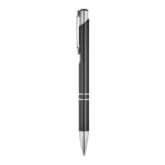 Aluminium pen with push mechanism, blue ink black colour