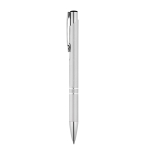 Aluminium pen with push mechanism, blue ink matt silver colour