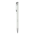 Aluminium pen with push mechanism, blue ink ivory colour