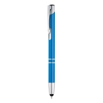 Aluminium touch pen with blue ink, Arrowtouch turquoise colour first view