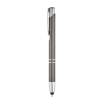 Aluminium touch pen with blue ink, Arrowtouch titanium colour first view