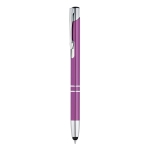 Aluminium touch pen with blue ink, Arrowtouch violet colour first view